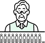 1960年頃の場合 65才以上の1人を支える現役世代11.2人